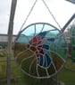 Stained Glass Suncatcher. Circular Butterfly, Multi Coloured Glass.  - Image 4