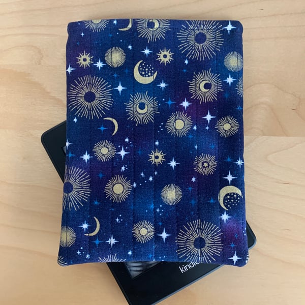 Constellation Print Fabric Quilted Kindle Sleeve For 6” Paperwhite