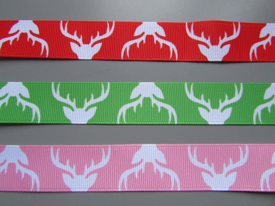 Stag 2.5cm Grosgrain Ribbon x 1 metre