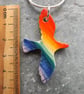 Handmade Ceramic Rainbow Bird Pendant   - Image 3
