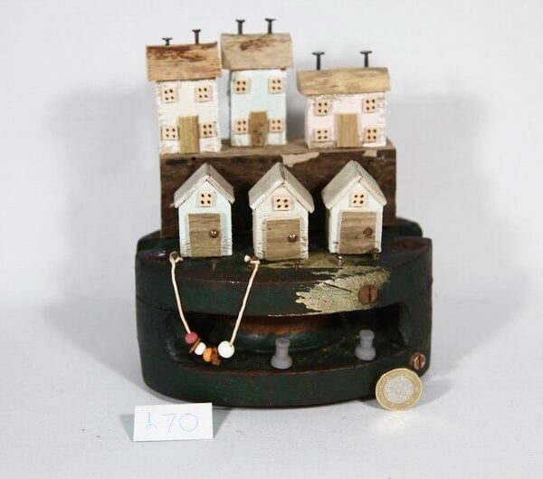 handmade Original Driftwood House Sculpture