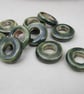 10 Medium Forest Green Glazed Ceramic Donut Beads - Image 3
