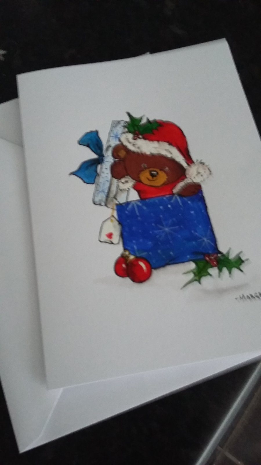 HAND PAINTED CHRISTMAS CARD