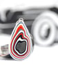 Jeep fordite pendant (red and orange)