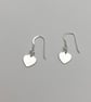 Silver Heart Drop Earrings - Image 3