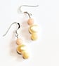 Pearl Earrings with Morganite Stone, Dangle, Pastel Colours with Sterling Silver - Image 1