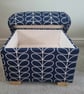Storage Footstool Fryetts MonkeysTeal Fabric Animals Pouffe Jungle Apes Green - Image 10