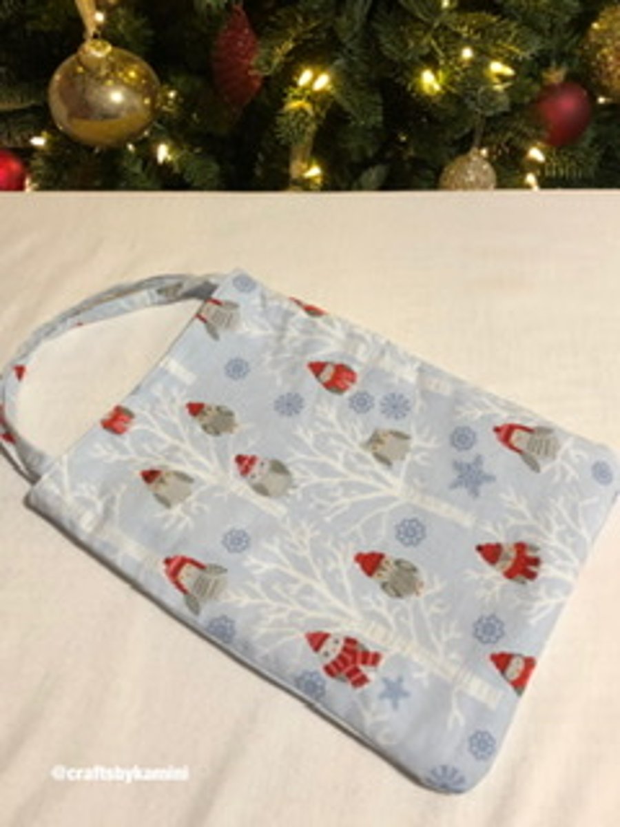 Reusable Gift Bag with owls in woodland