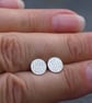 Studs - Handmade sterling silver stud, dragon scale design studs, unisex earring - Image 7