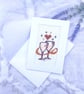 Wedding Cross Stitch Card, Hand Embroidered Anniversary Card, Champagne Glasses  - Image 3
