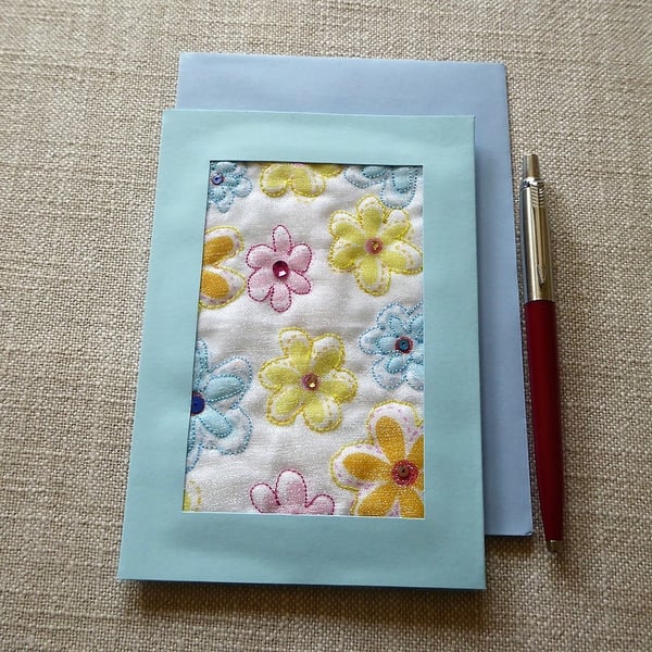 Individually Hand Crafted Textile Blank Card