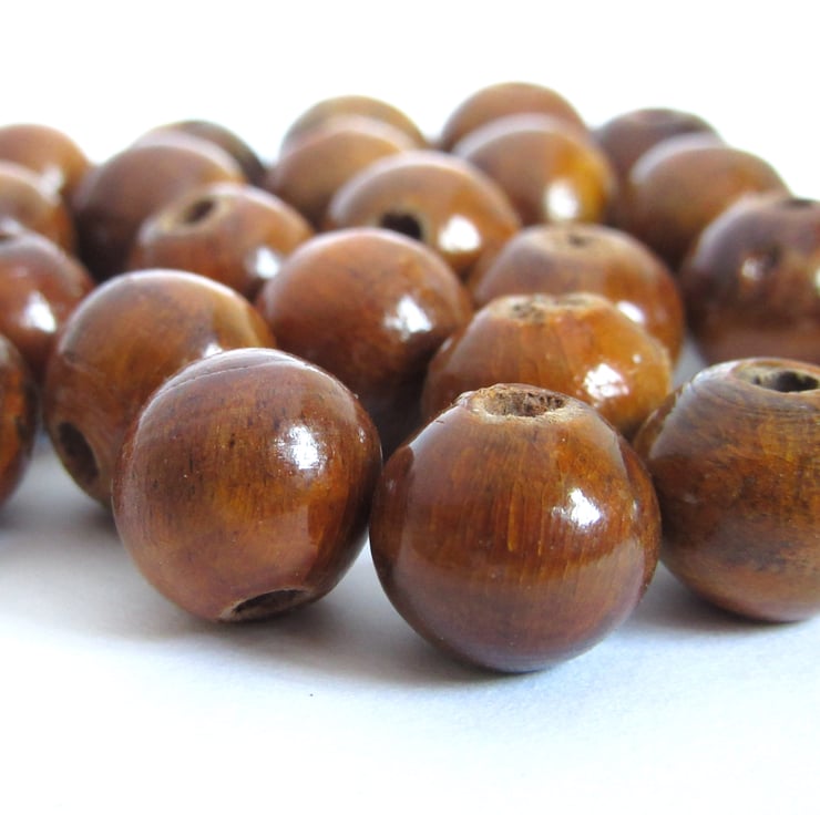 Chestnut Coloured Wooden Beads 50g - Folksy