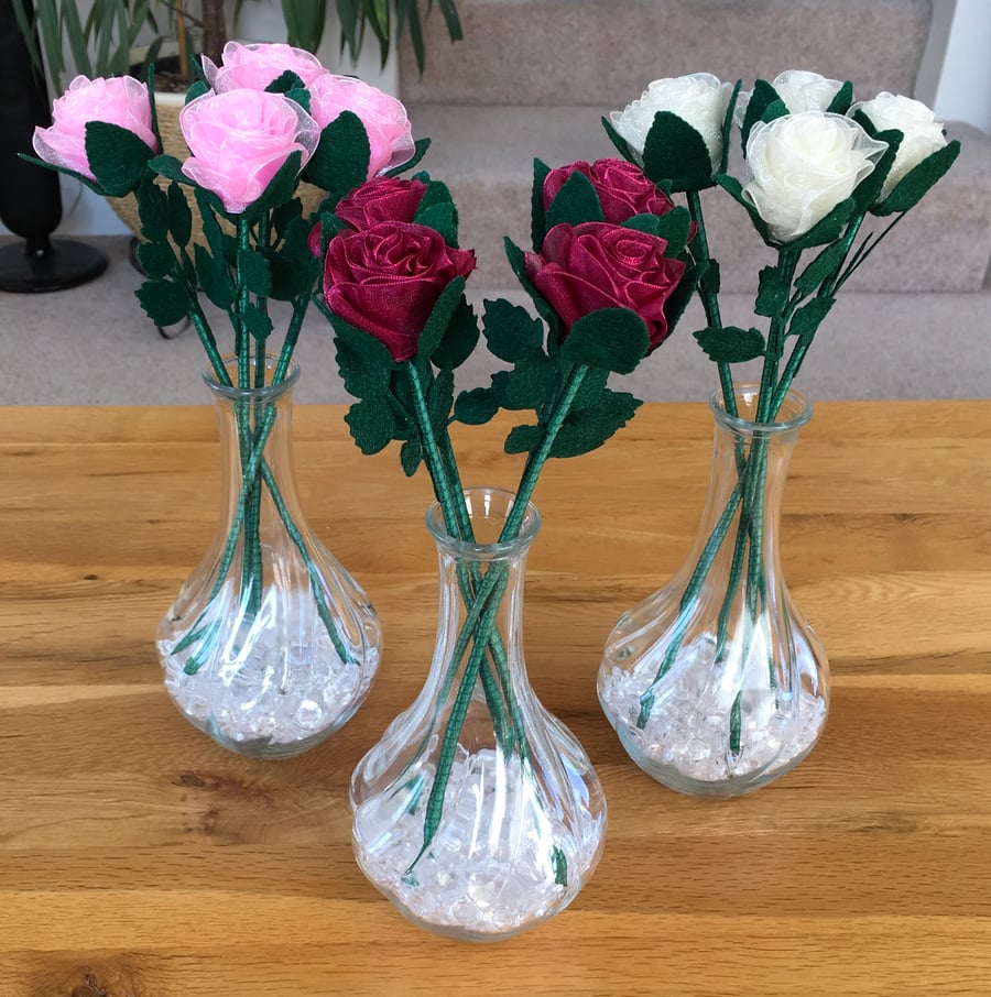 Handmade Roses in a Vase