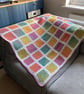 Crocheted Patchwork Granny Squares Baby Blanket - Lap Blanket