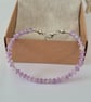Pale Purple Frosted Glass Rondelle Bead Bracelet  - Image 2