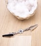 Flower sweater clip - Silver floral cardigan guard - Shawl or pashmina pin  - Image 2