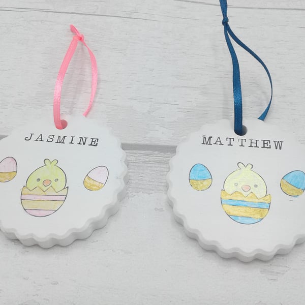 Easter decorations. Personalised. Personalised Spring decoration. Ceramic.