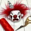 Spun Cotton Clown Hanger in Red