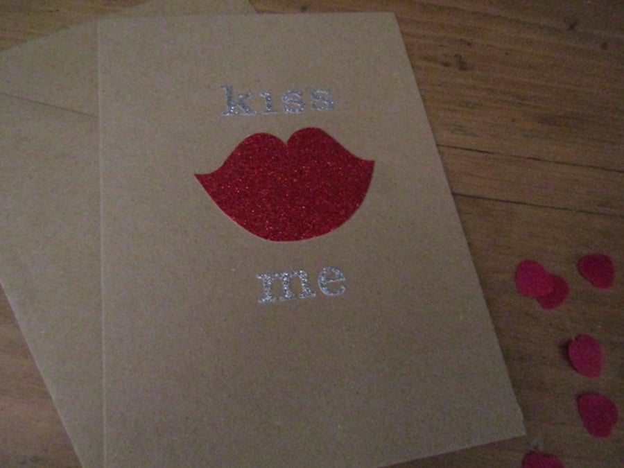 Valentines Day Card - Kiss Me - Valentines Card