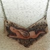 Pyrography hare pendant