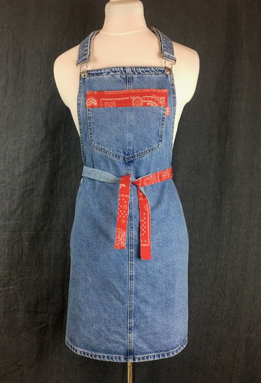Blue Denim Upcycled Craft Apron