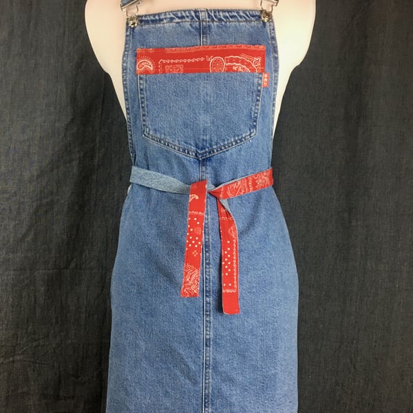 Blue Denim Upcycled Craft Apron