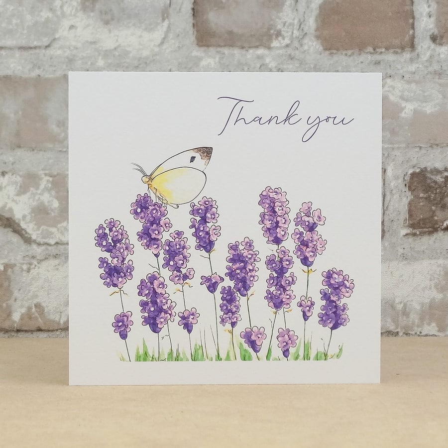 Thank you Card Lavender Butterfly