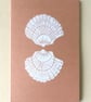 Scallop seashell hand printed lino A5 notebook - white ink on brown kraft cover - Image 2