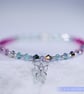 Bracelet beautiful Swarovski and sterling silver butterfly charm handmade - Image 3