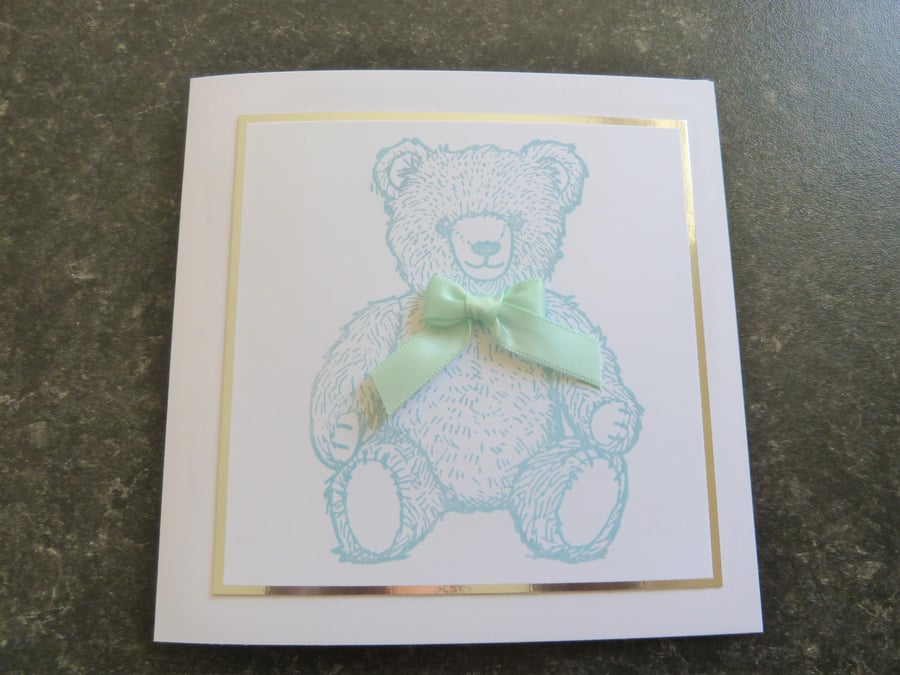 blue teddy bear card