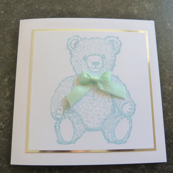 blue teddy bear card