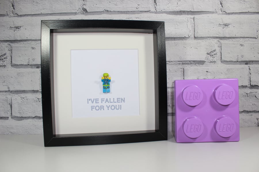 SKYDIVER - VALENTINES DAY SPECIAL - FRAMED LEGO MINIFIGURE - AWESOME GIFT