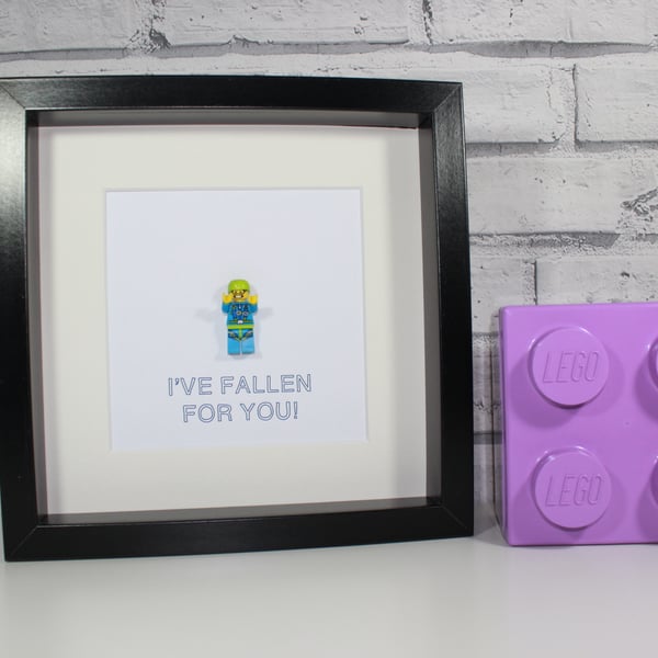 SKYDIVER - VALENTINES DAY SPECIAL - FRAMED LEGO MINIFIGURE - AWESOME GIFT