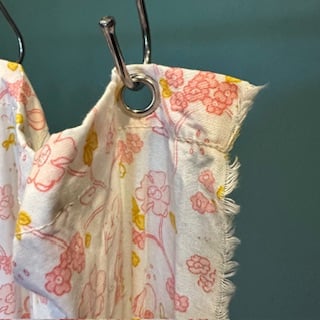 BESPOKE DROP Cherry Blossom Pink Organic Cotton Shower Curtain, washable 