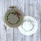Pack of Christmas wreath embroidery stickers. Christmas craft idea