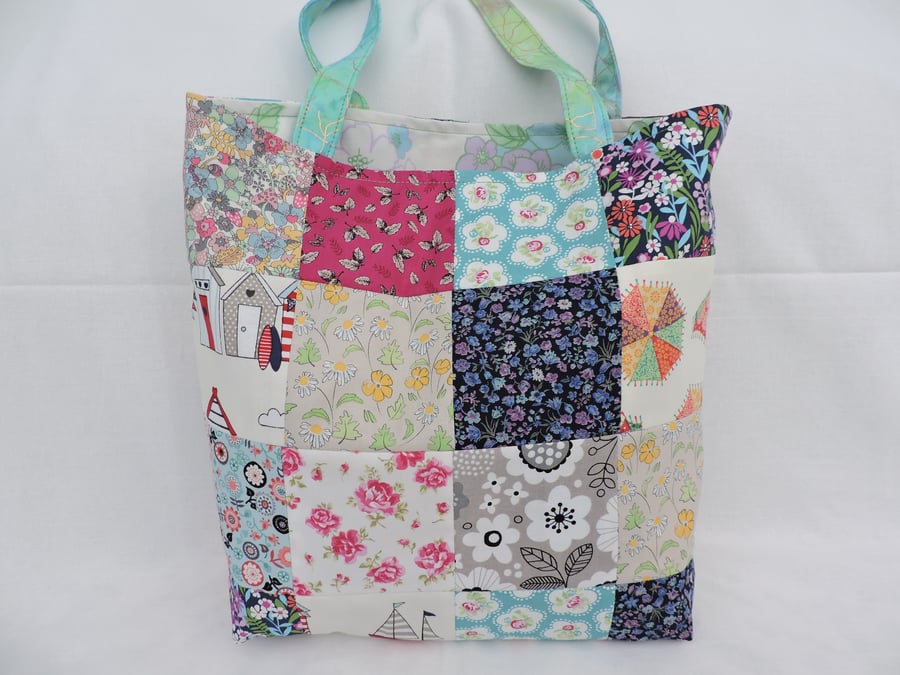 SALE now 5.00 Tote Bag Patchwork Multi Coloured