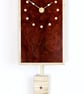 Rectangular Pendulum Wall Clock in burr madrone and sycamore with inlaid dots. - Image 3