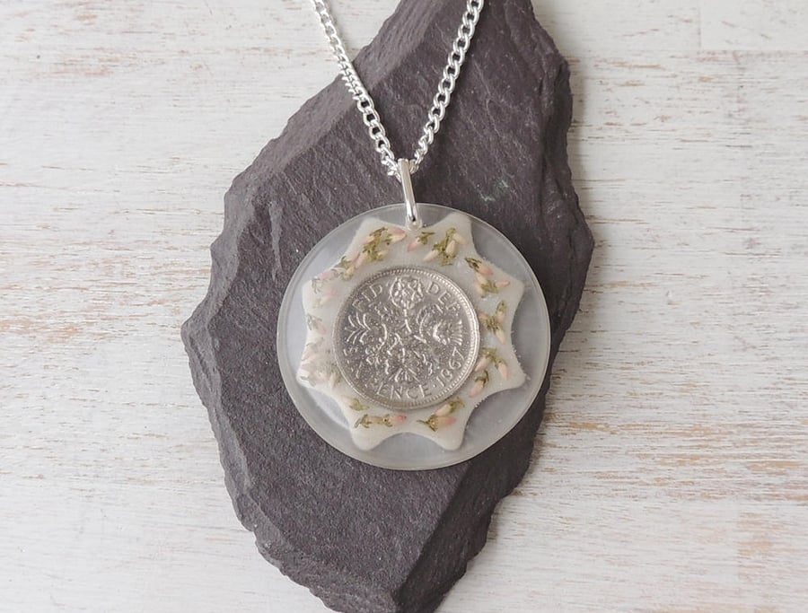 Sixpence Flower Necklace - 1633