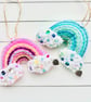 Mini Beaded Rainbow Hanging - Cloud Charm - Handmade UK