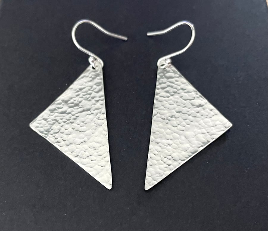 Sterling Silver Geometric Long Dangle Earrings Contemporary Jewellery
