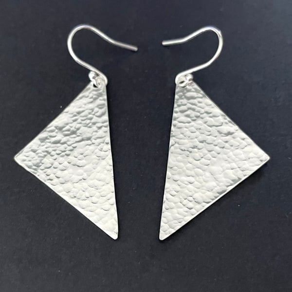 Sterling Silver Geometric Long Dangle Earrings Contemporary Jewellery