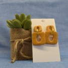 Textured Square Statement Earrings
