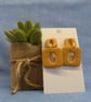 Textured Square Statement Earrings - Image 3