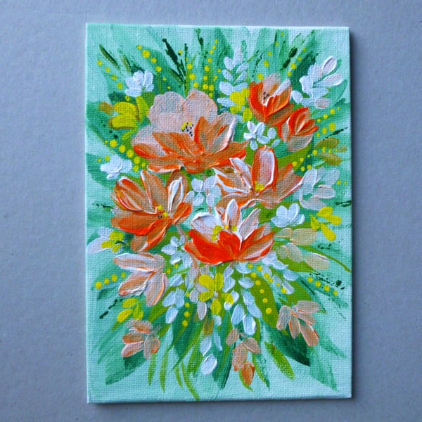 Original art acrylic floral painting ( ref FA 401 D1 )
