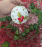 Holly Berry hand-painted Christmas ceramic bauble - Image 3