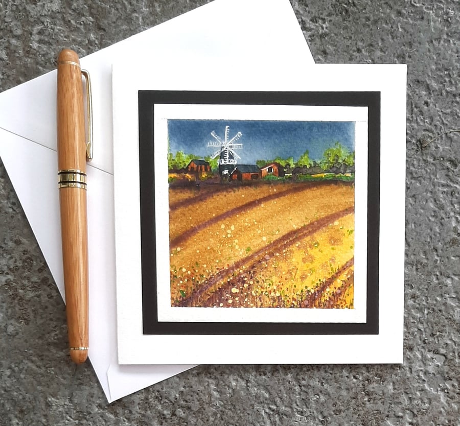 Eight Sails.  Hand Painted Greetings Card. Blank For Your Own Message.