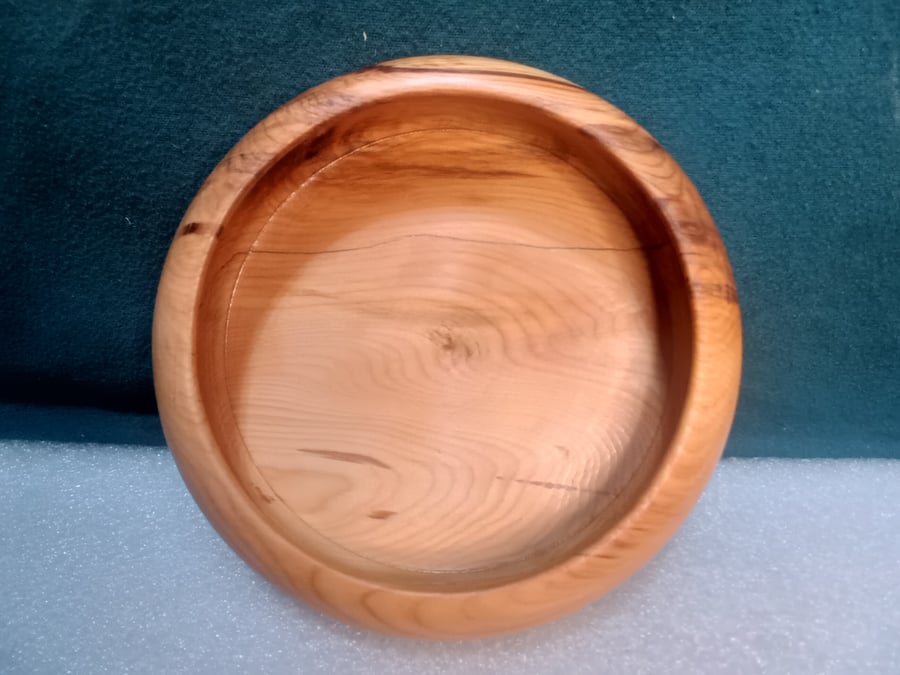 Medium Yew Bowl,  Perfectly Imperfect ,hand turned, hand finished.