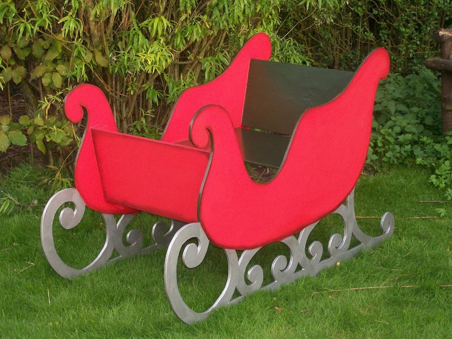 Large Wooden Christmas Santa Sleigh Garden Display Xmas Wedding Prop Shop Home