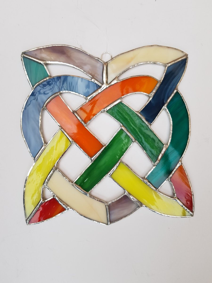 011 Stained Glass Large Celtic Knot - handmade hanging decoration