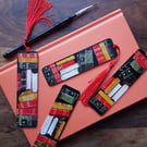 Hand painted wooden bookmarks red